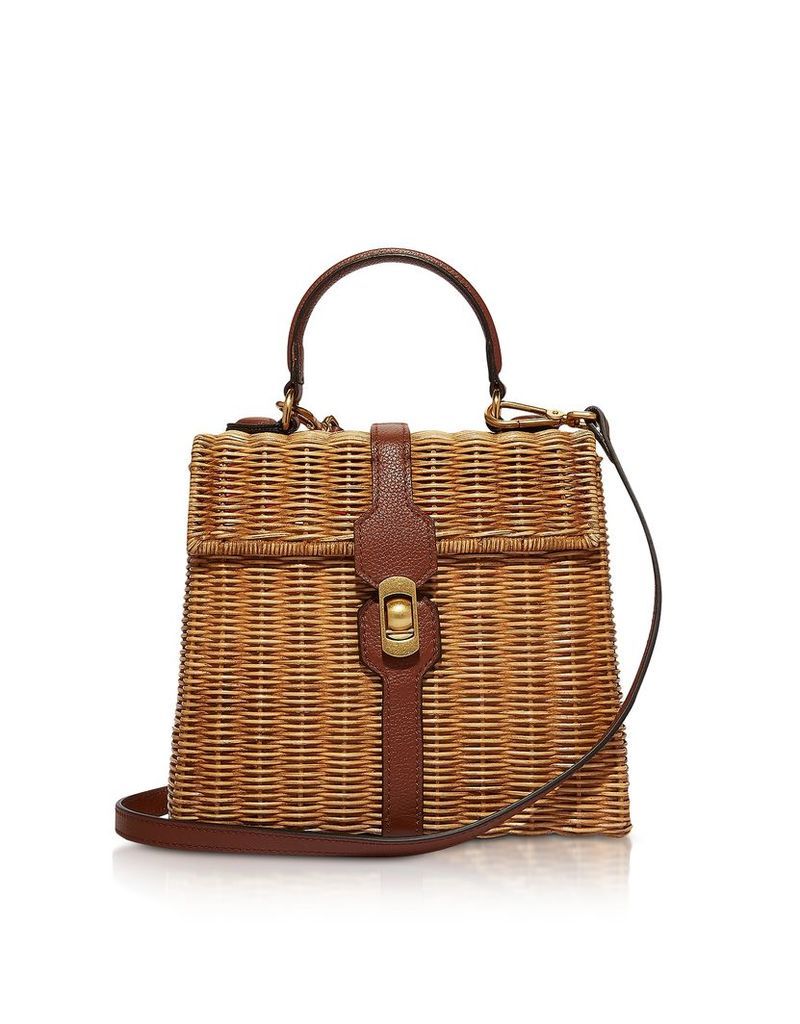 Coccinelle Designer Handbags, Denebola Wicker Satchel Bag