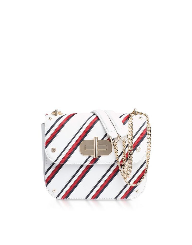 Tommy Hilfiger Designer Handbags, Turn Lock Diagonal Stripe Crossover Bag