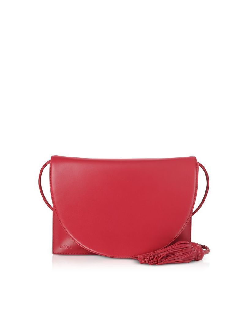 Rodo Designer Handbags, Magenta Red Nappa Leather Shoulder Bag