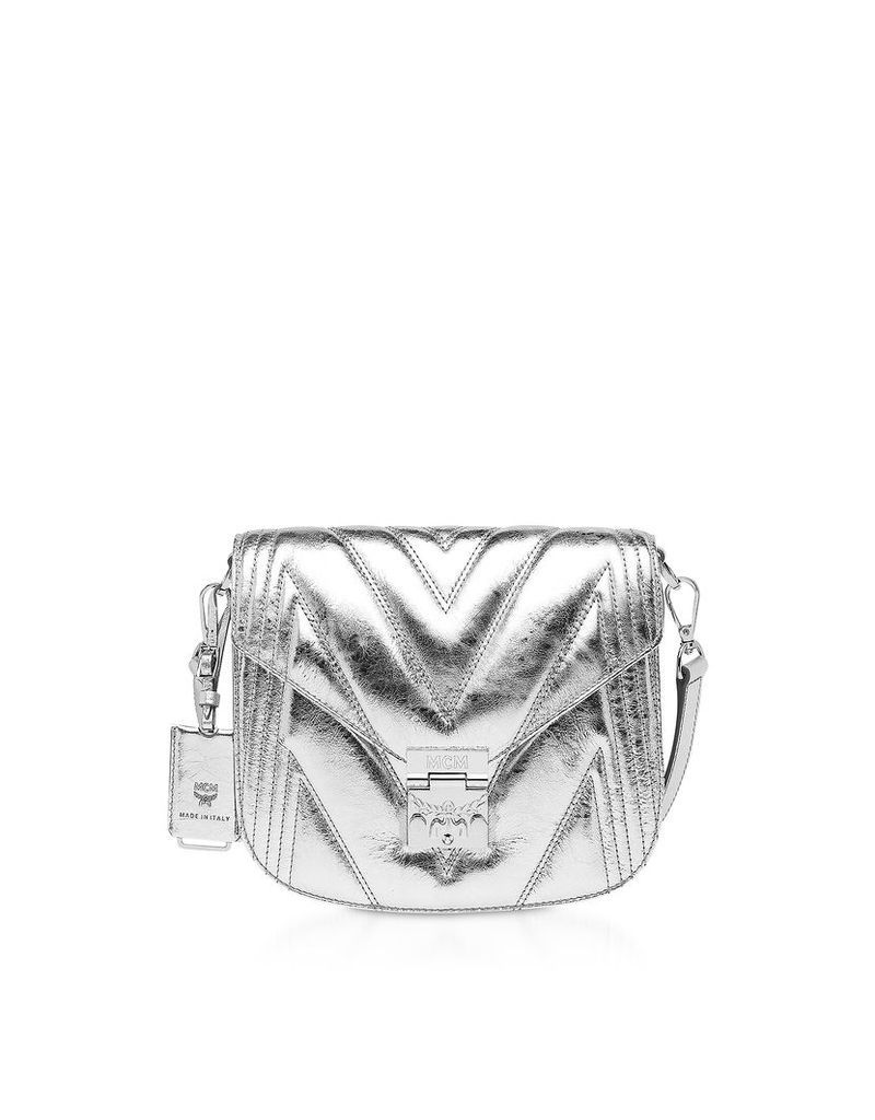 Designer Handbags, Quilted Metallic Leather Patricia Shoulder Bag