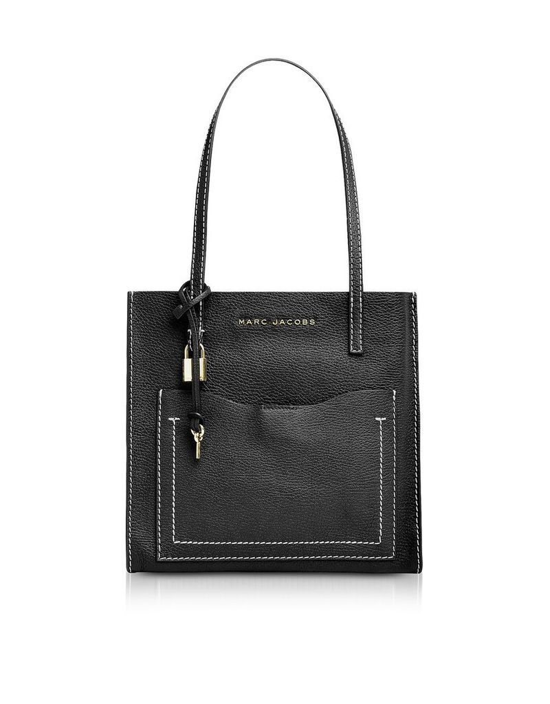 Marc Jacobs Designer Handbags, Black and Dark Cherry The Medium Grind T Pocket Tote