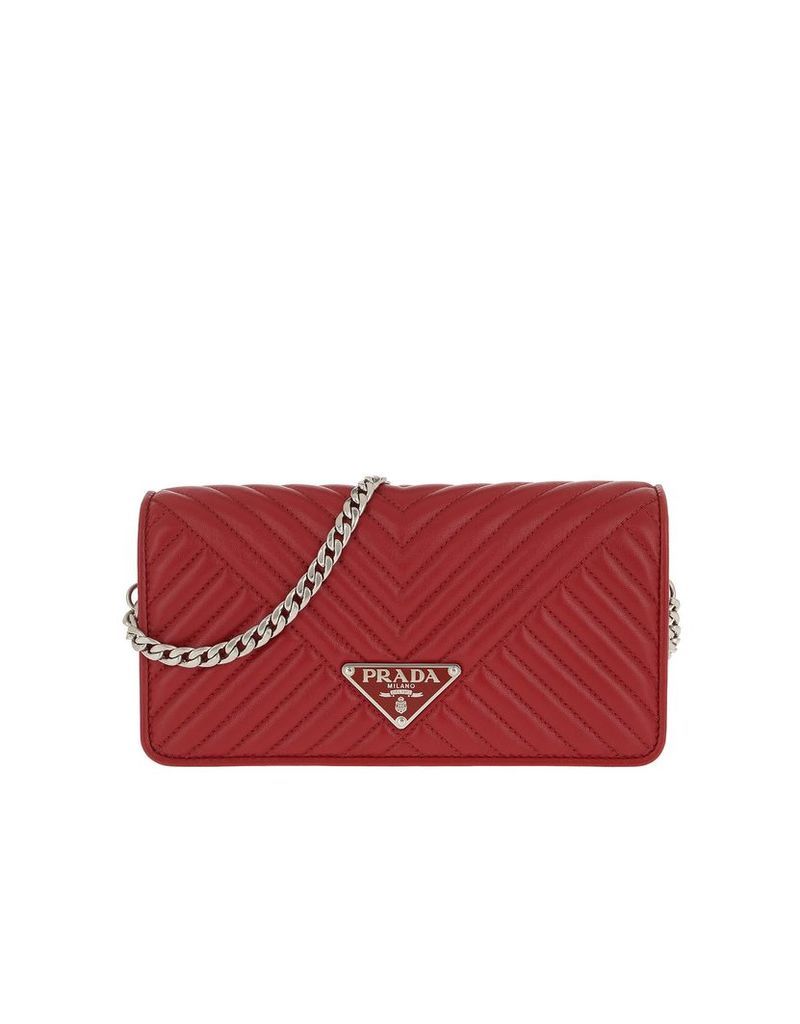 Prada Designer Handbags, Mini Crossbody Bag Quilted Leather Red