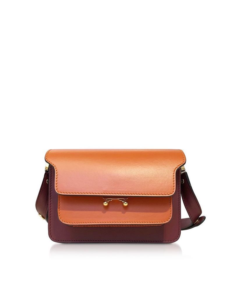 Marni Designer Handbags, Color Block Leather Small Trunk Bag