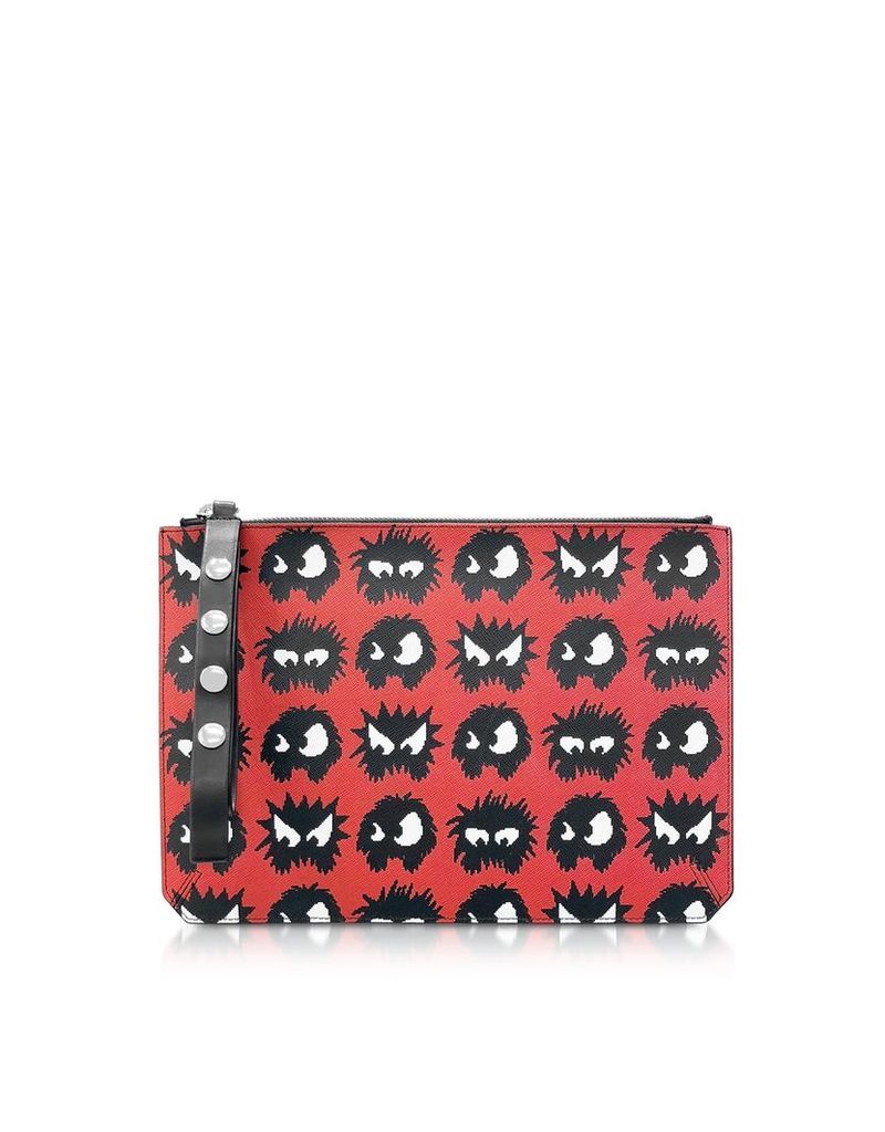 McQ Alexander McQueen Designer Handbags, Classic Red Knit Monster Tablet Pouch
