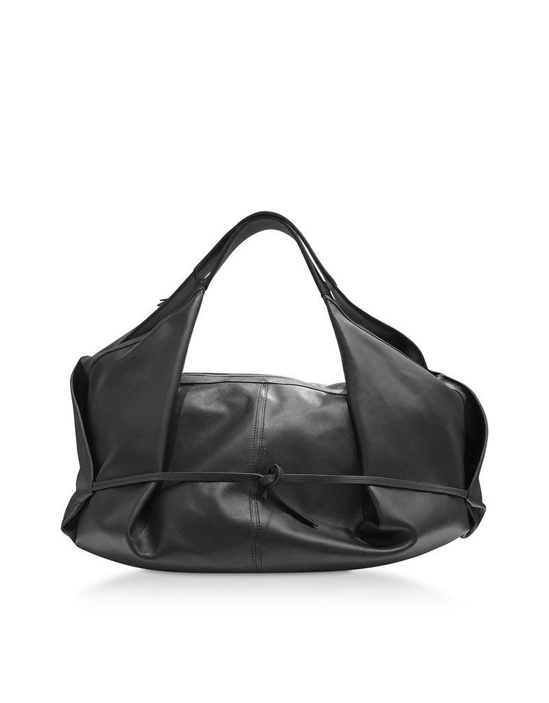 3.1 Phillip Lim Designer Handbags, Black Leather Luna Medium Slouchy Hobo Bag