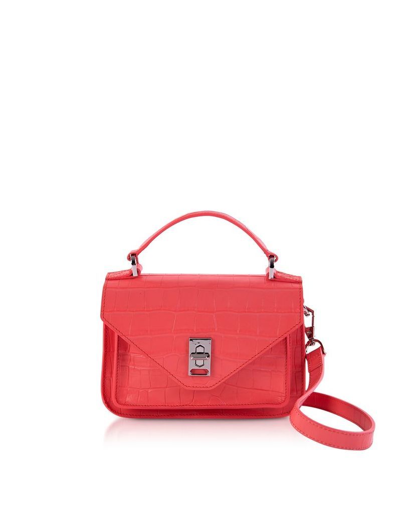 Rebecca Minkoff Designer Handbags, Croco Embossed Leather Mini Darren Messenger Bag