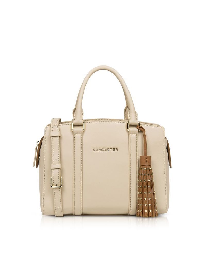 Lancaster Paris Designer Handbags, Ana & Annae Beige/Terracotta Satchel Bag