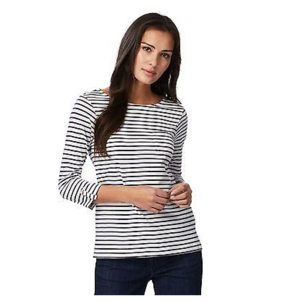The Collection Womens Navy Striped Print T-Shirt From Debenhams
