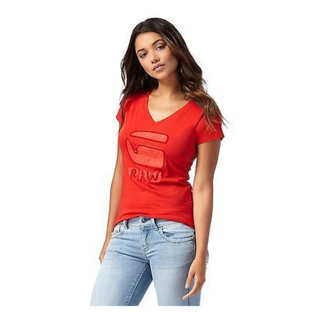 G-Star Womens Red Logo Print T-Shirt From Debenhams