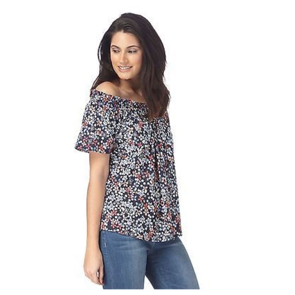 The Collection Womens Navy Ditsy Print Gypsy Top From Debenhams