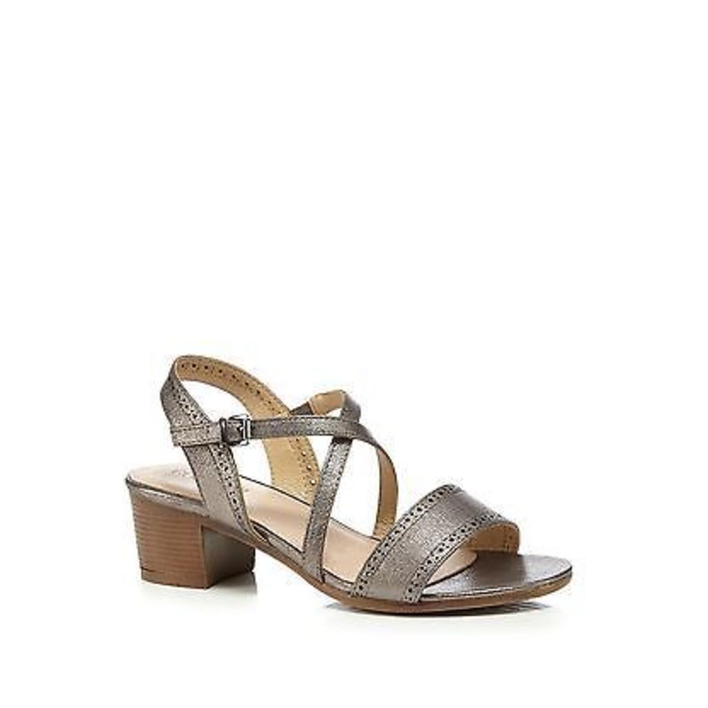 Good For The Sole Womens Silver Mid Heel Wide Fit Sandals From Debenhams