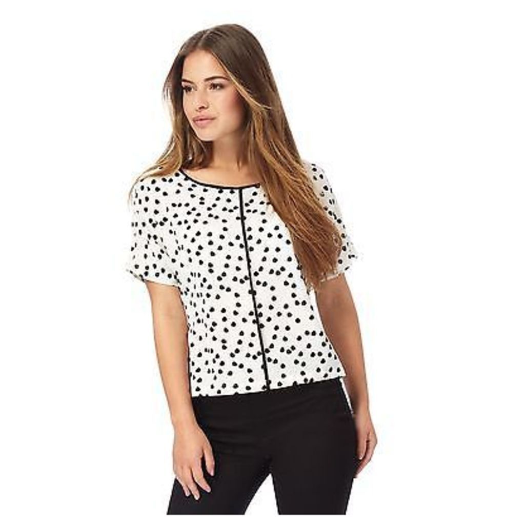 The Collection Petite Womens Ivory Spot Print Petite Top From Debenhams
