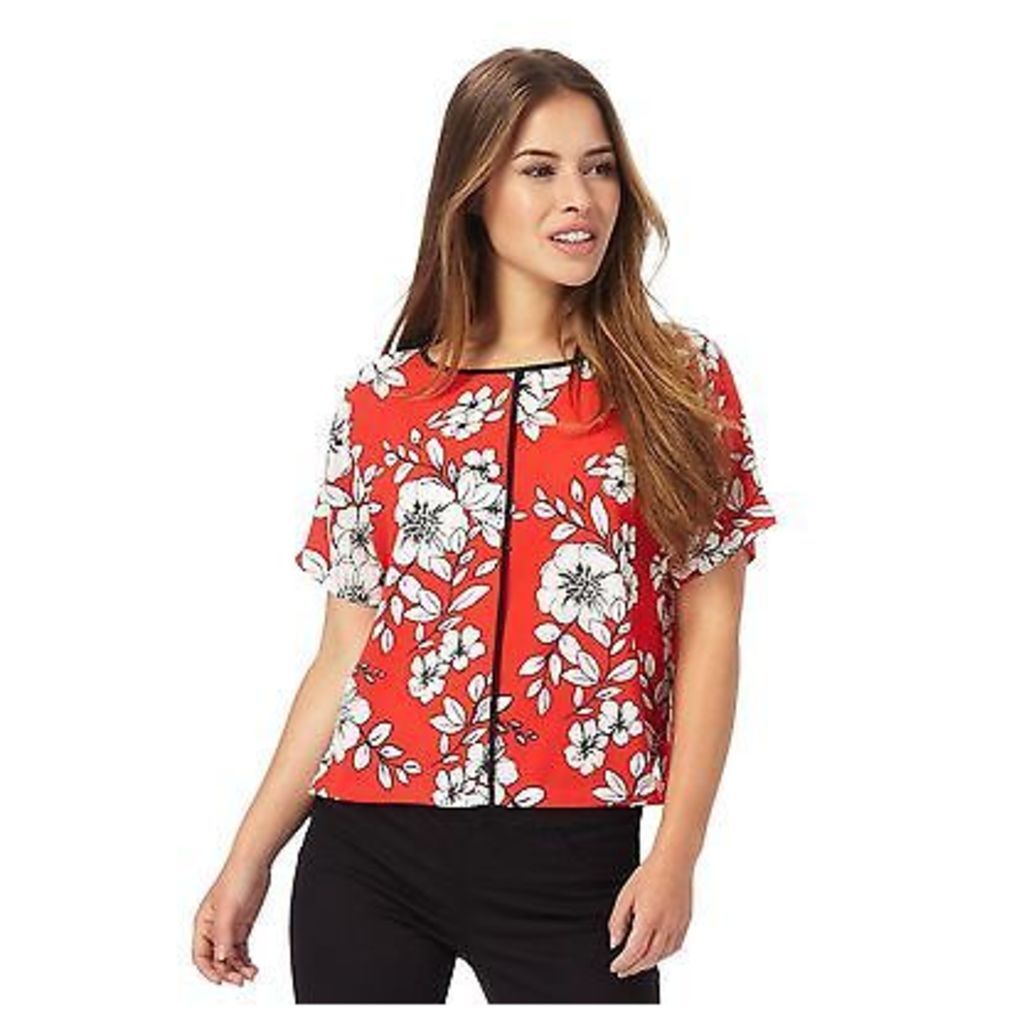 The Collection Petite Womens Red Floral Print Petite Top From Debenhams