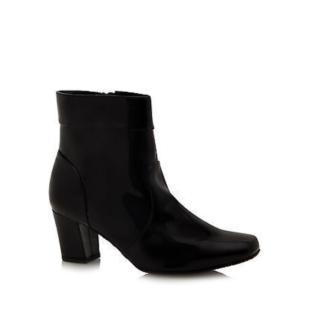 Good For The Sole Womens Black Patent Wide Fit Ankle Boots From Debenhams