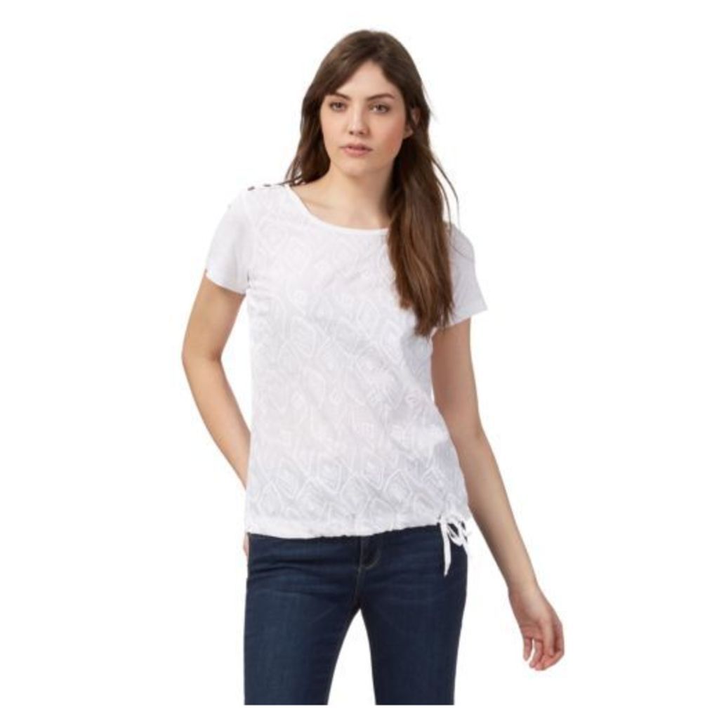 Mantaray Womens White Feather Embroidered Top From Debenhams 20