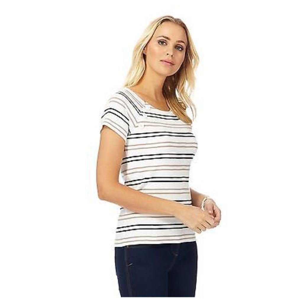 Maine New England Womens White Striped Jersey Top From Debenhams