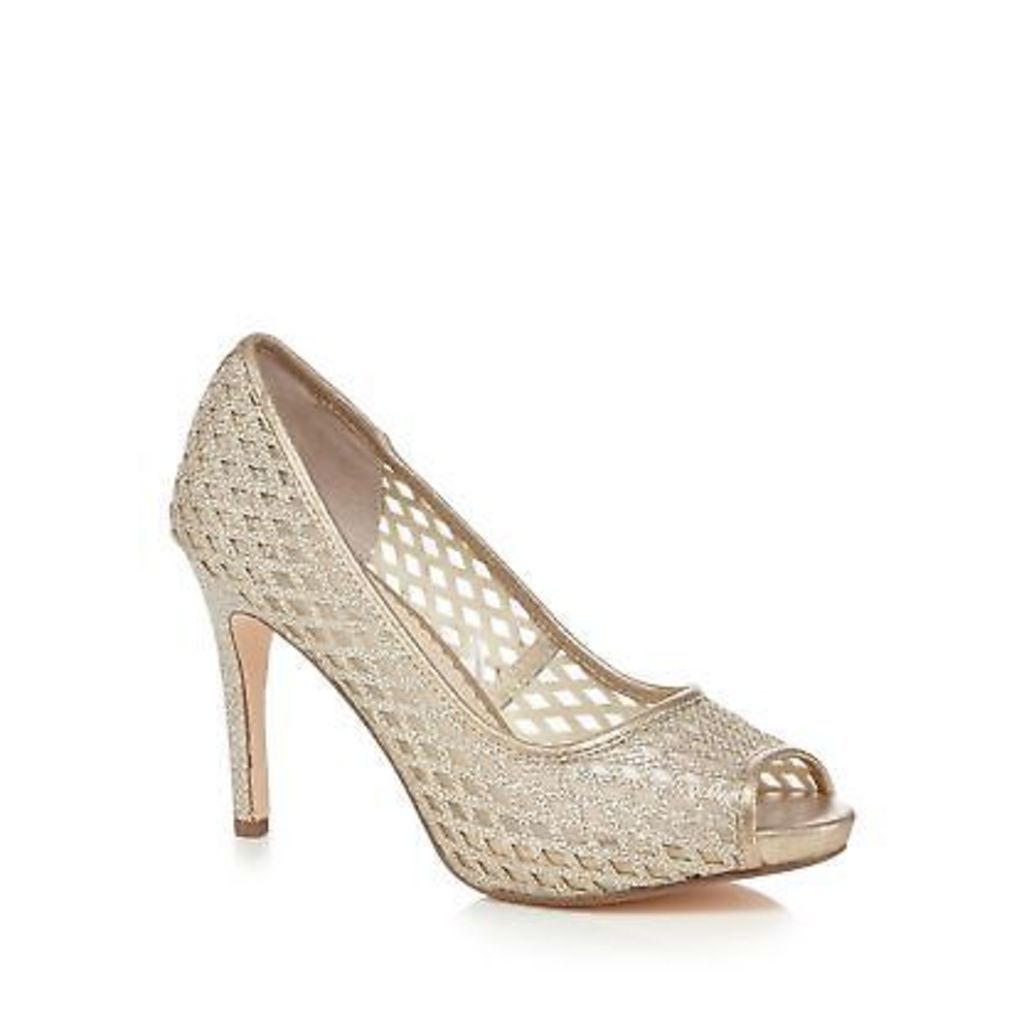 Debut Womens Gold High Stiletto Heel Peep Toe Shoes From Debenhams