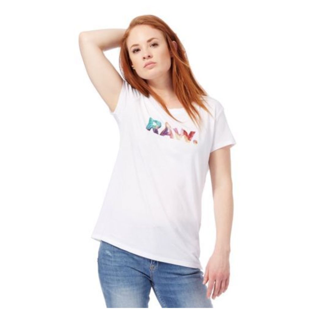 G-Star Womens White Graphic Print T-Shirt From Debenhams L
