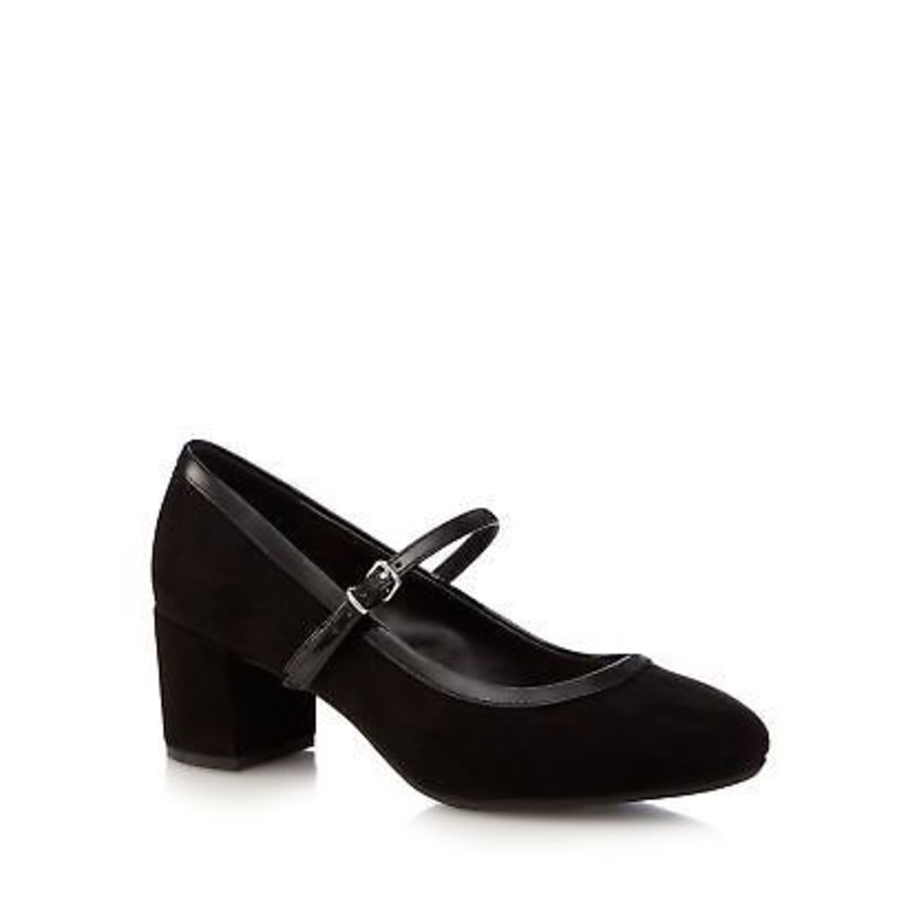 The Collection Womens Black Suedette Mid Block Heel Mary Janes From Debenhams
