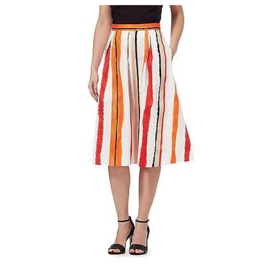 Principles By Ben De Lisi Womens Orange Striped Midi Skirt From Debenhams