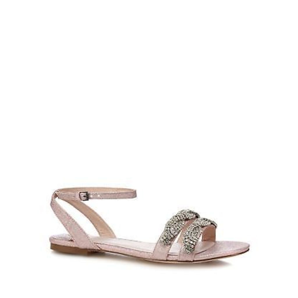 Faith Pink Glitter 'Jenga' Comfort Fit Ankle Strap Sandals From Debenhams