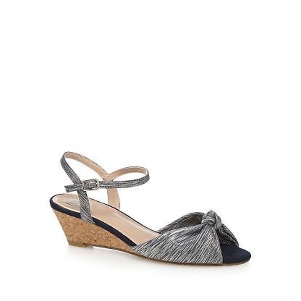 The Collection Grey 'Claudia' Mid Wedge Heel Ankle Strap Sandals From Debenhams