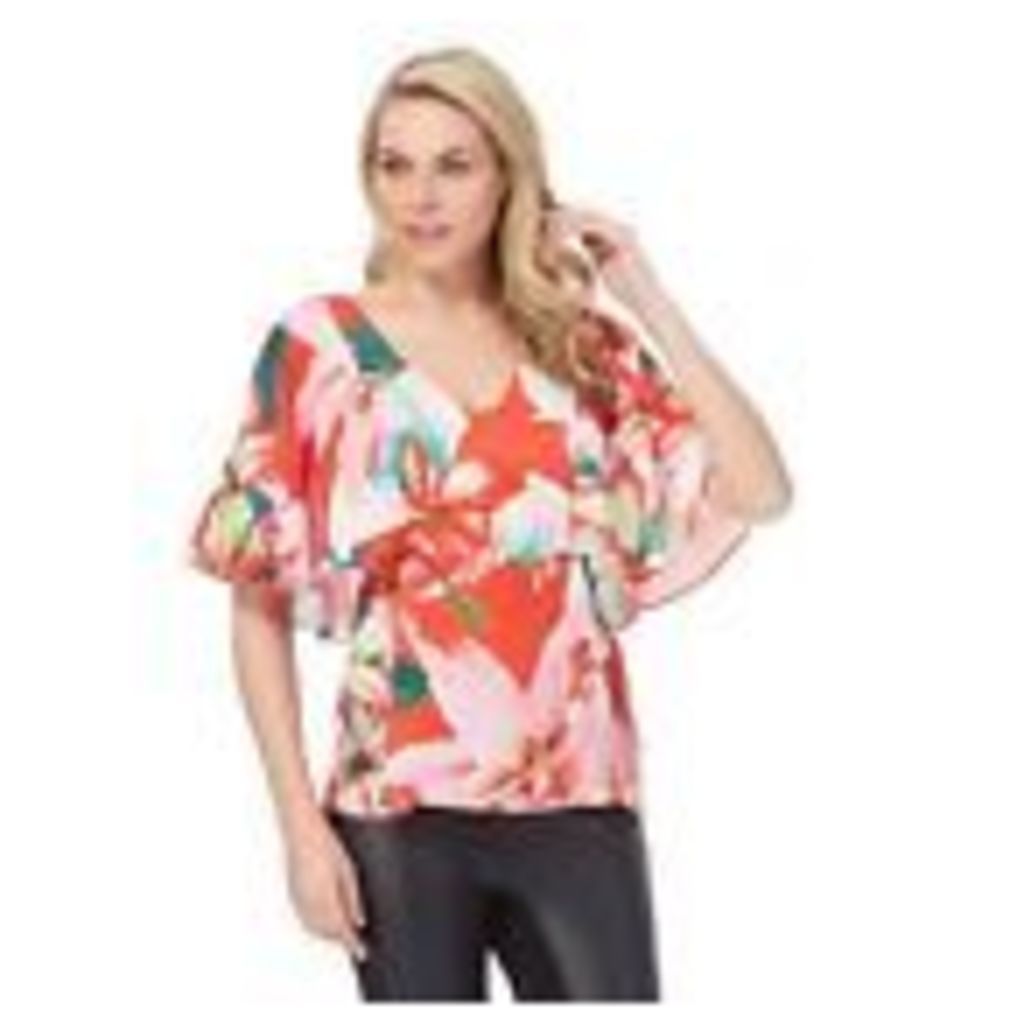 Star By Julien Macdonald Womens Multi-Coloured Floral Print Cape Top 8