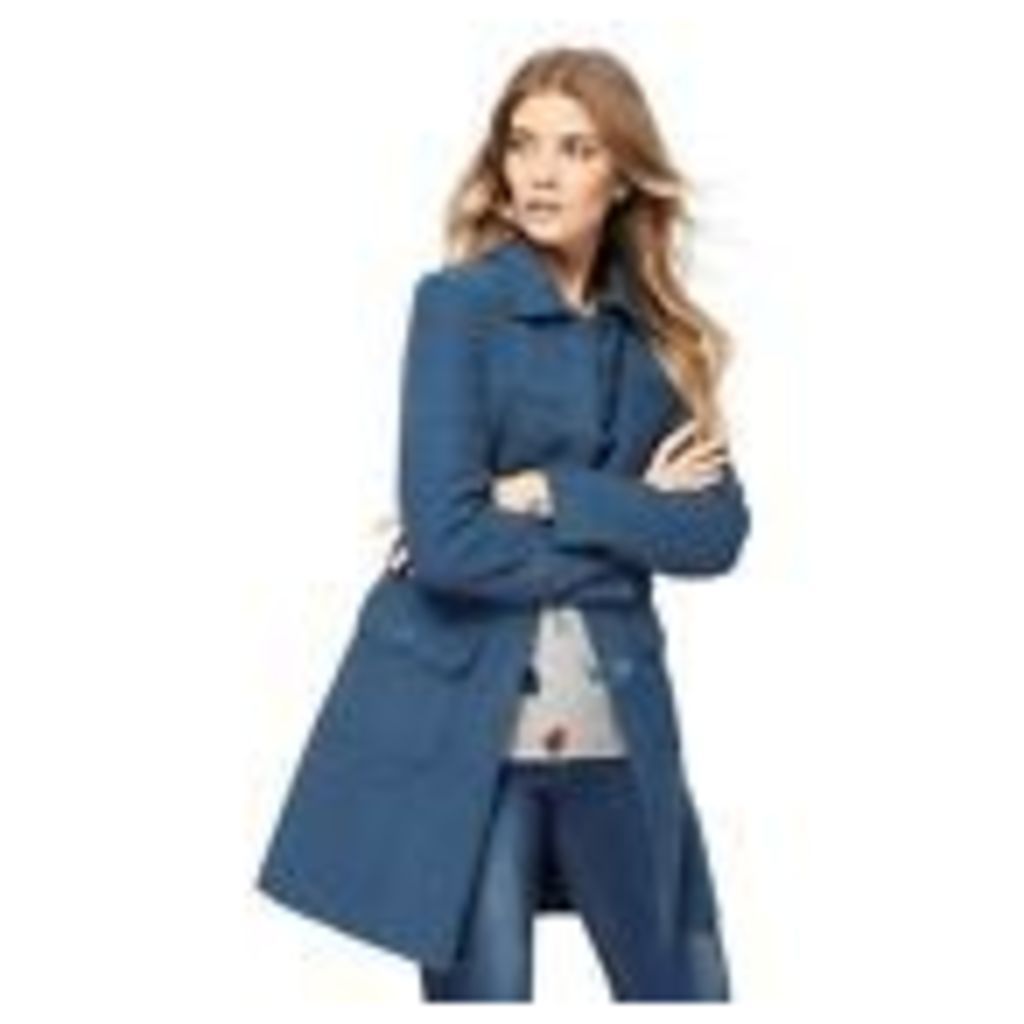 Mantaray Womens Blue Moleskin Longline Coat From Debenhams