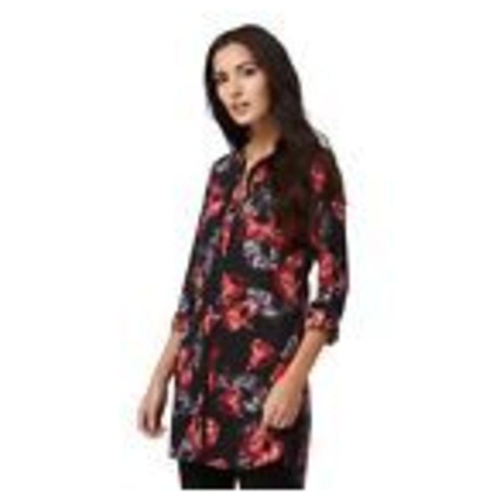 The Collection Womens Black Floral Print Longline Shirt From Debenhams 8