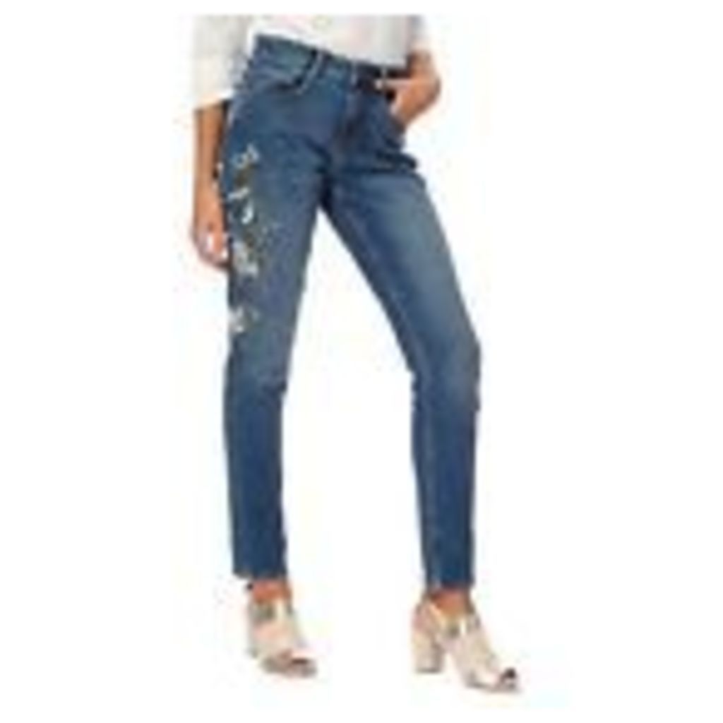 Nine By Savannah Miller Womens Blue Embroidered Slim Fit Jeans From Debenhams