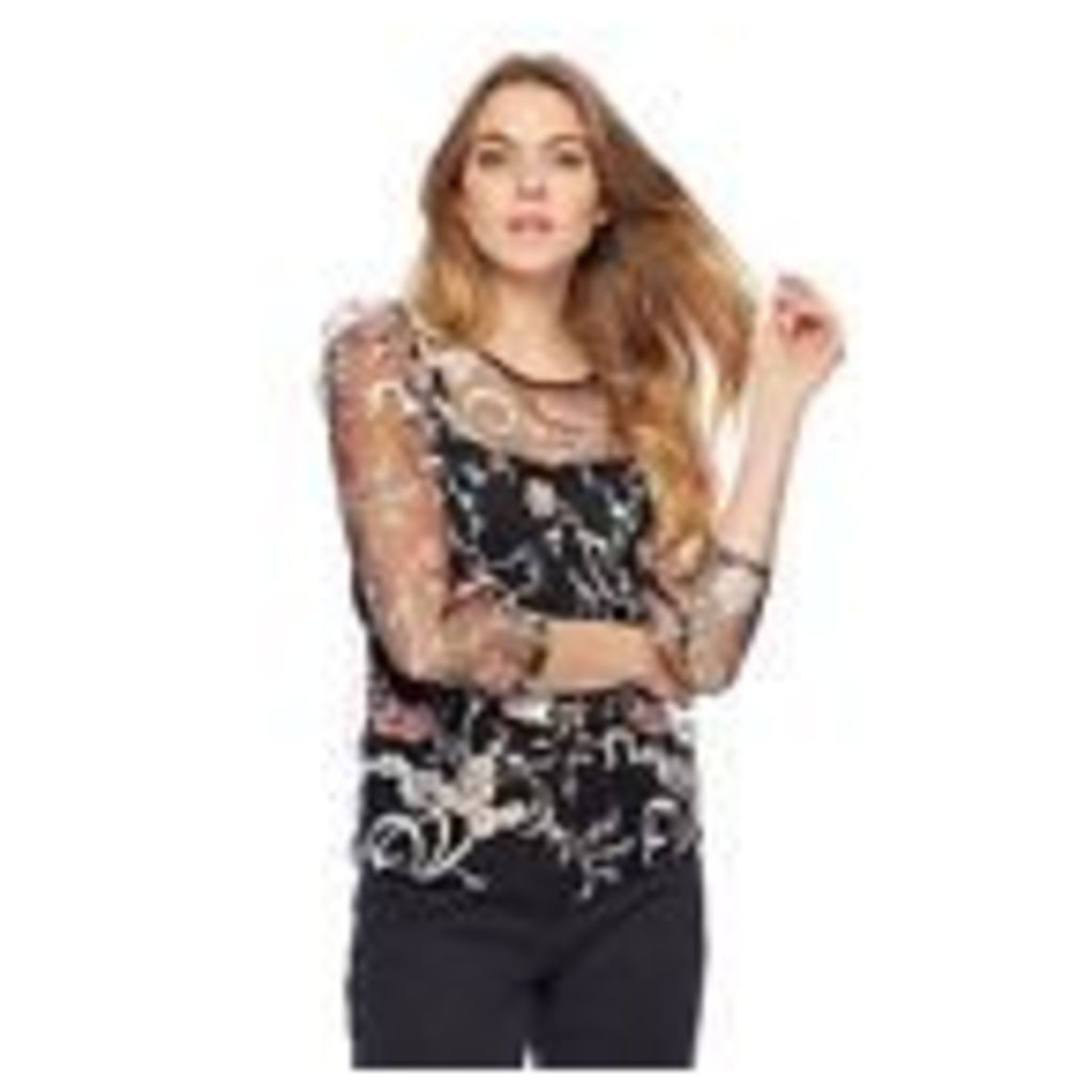 Red Herring Womens Black Embellished Mesh Top And Camisole From Debenhams