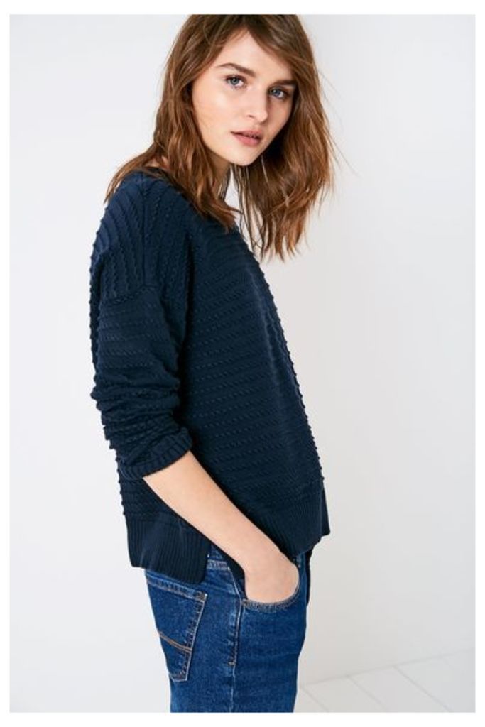 ALCENDALES TEXTURED JUMPER NAVY