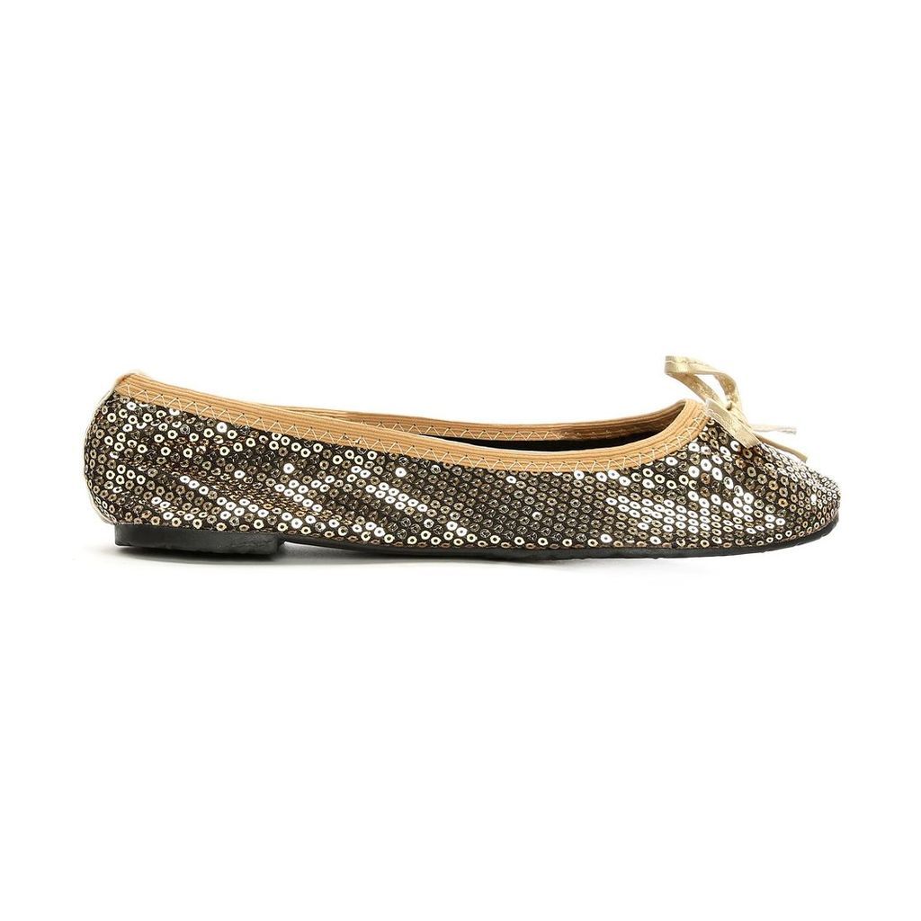 Moda in Pelle Pocket Ballerina Gold Flat Casual Shoes