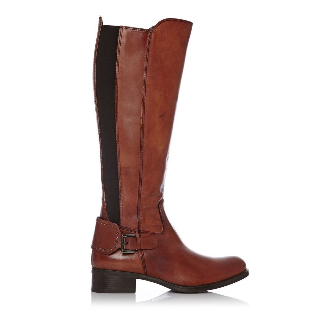 Moda in Pelle Scarlottan Tan Low Smart Long Boots