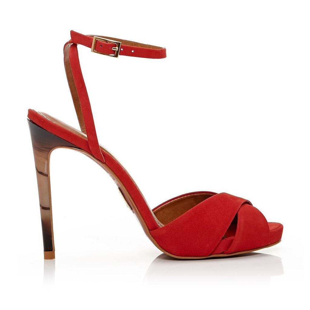 Moda in Pelle Romana Red Very High Smart Sandals
