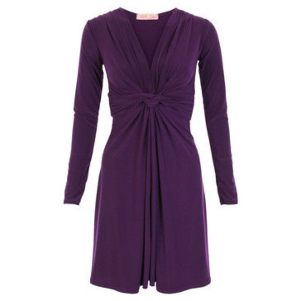 Krisp  Long Sleeved Knot Dress  women's Dress in Purple