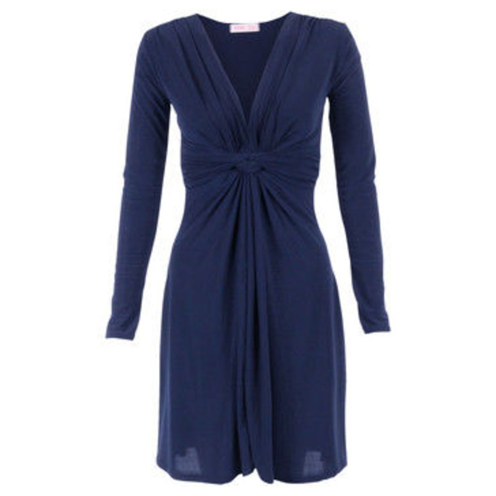 Krisp  Long Sleeved Knot Dress  women's Dress in Blue