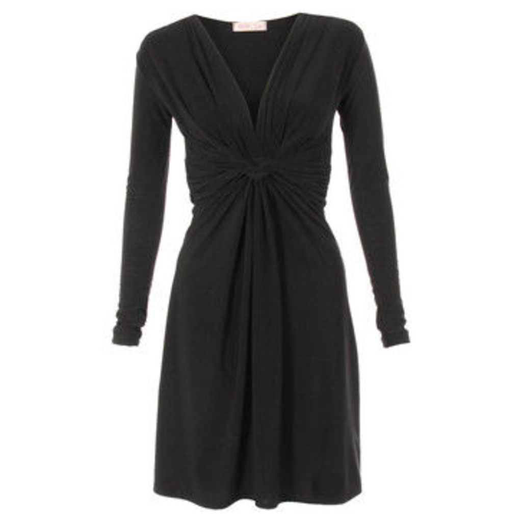 Krisp  Long Sleeved Knot Dress  women's Dress in Black