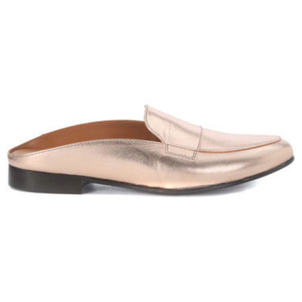 Via Roma 15  ponk laminated leather sabot loafer  in Pink