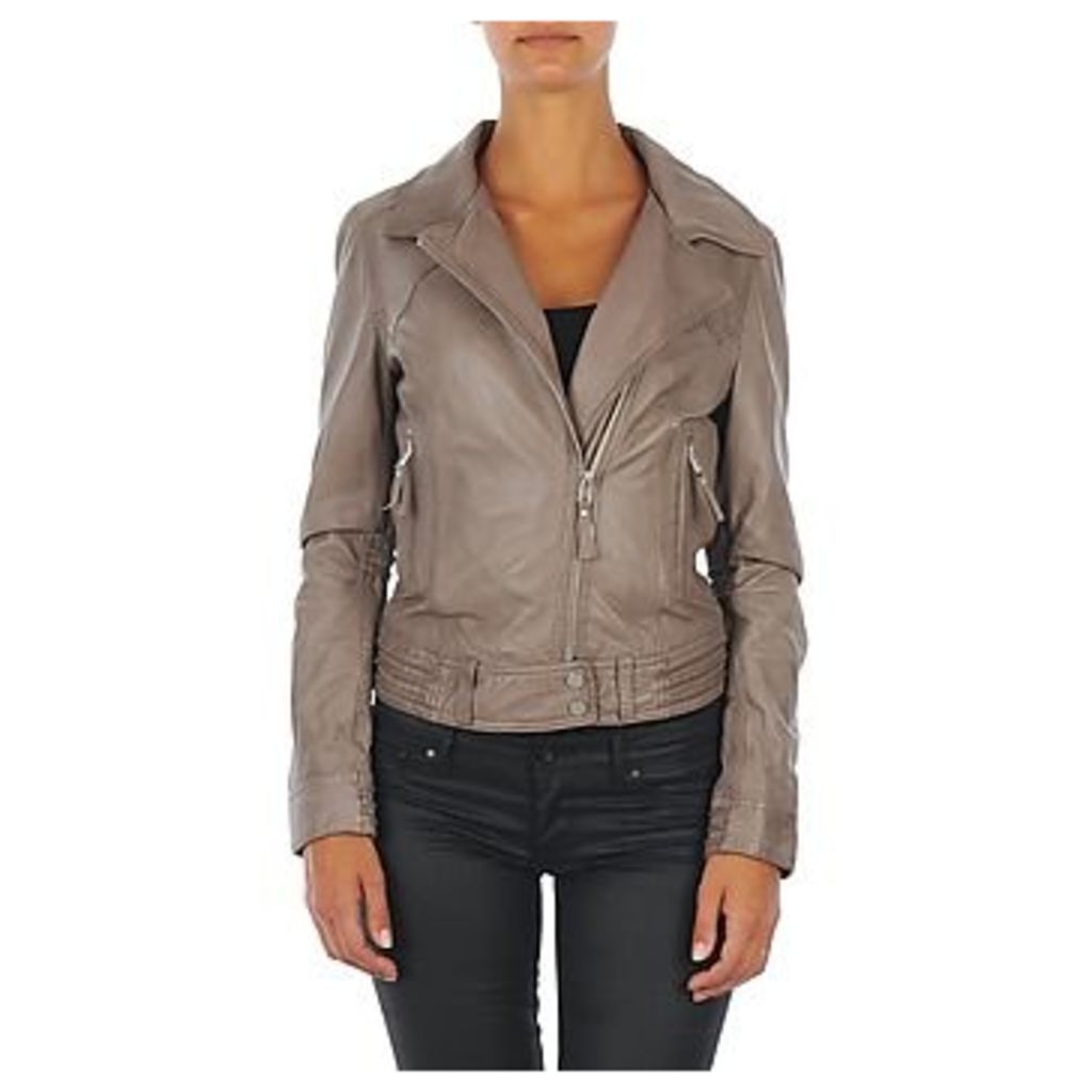 Oakwood  GLASS  women's Leather jacket in Grey