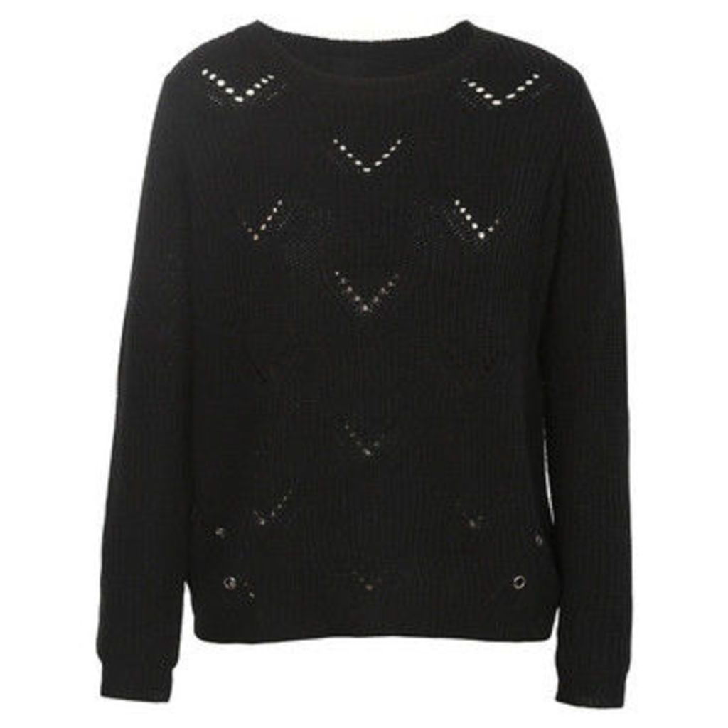 London Rag  Women's Full Sleeve Knitted Sweater  women's Sweater in Black