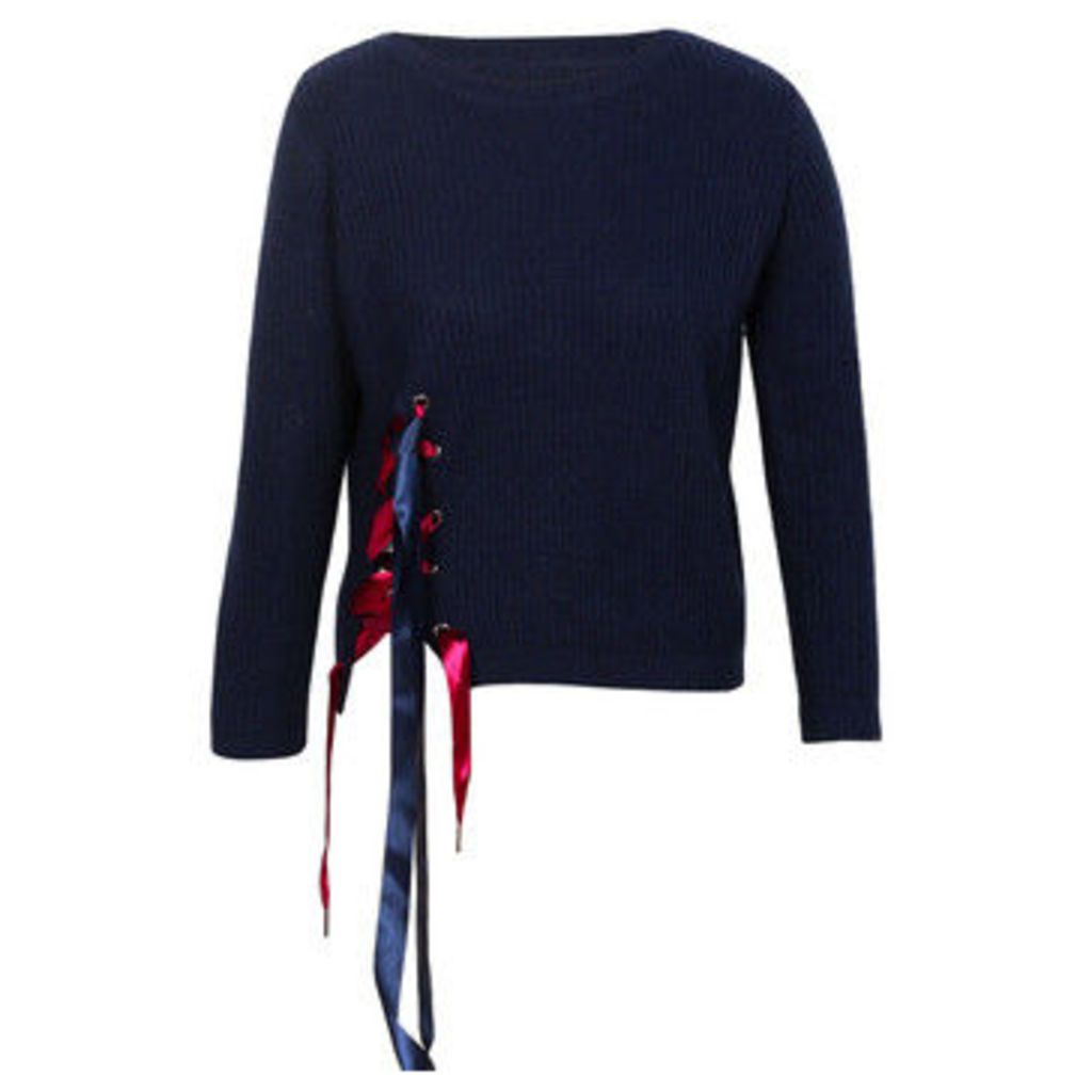 London Rag  Women's Long Sleeve Knitted Sweater  women's Sweater in Blue