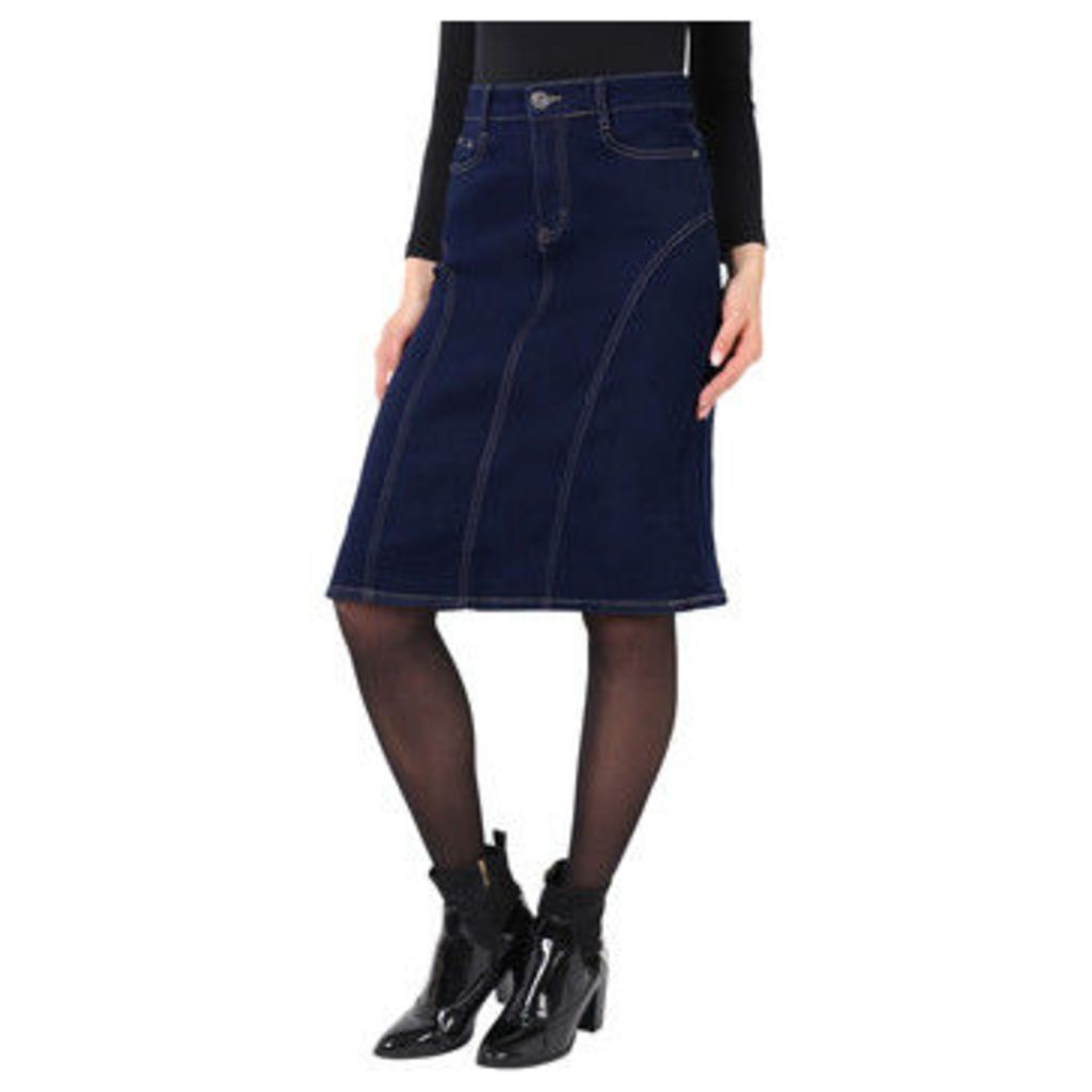 Krisp  Panelled Regular A-Line Denim Skirt  women's Skirt in Blue
