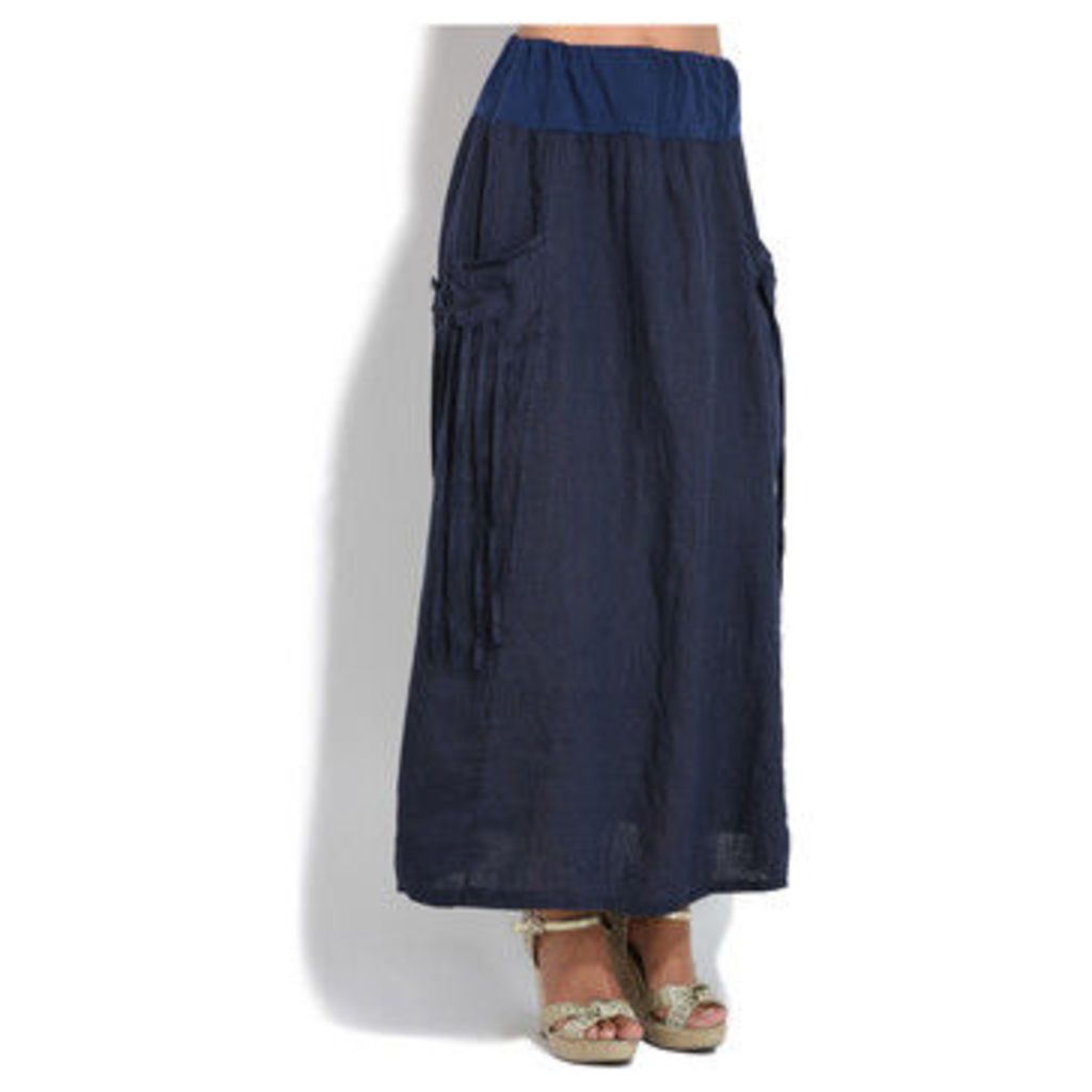 100 % Lin  Skirt  women's Skirt in Blue