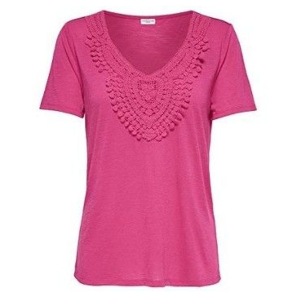 Jacqueline De Yong  CAMISETA  JDYDODO S/S TOP JRS  women's Polo shirt in Pink