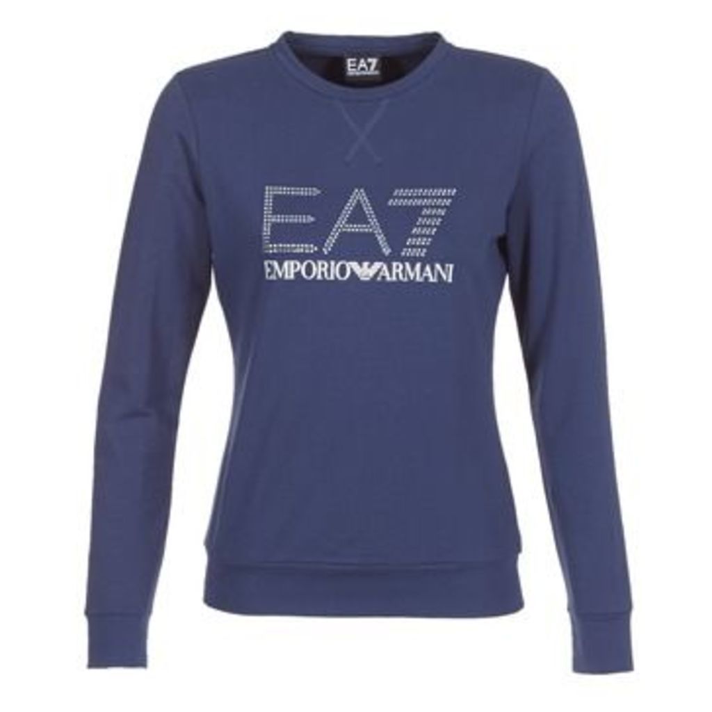 Emporio Armani EA7  TRAIN LOGO SERIES STRASS 3ZTM84  women's Sweatshirt in Blue