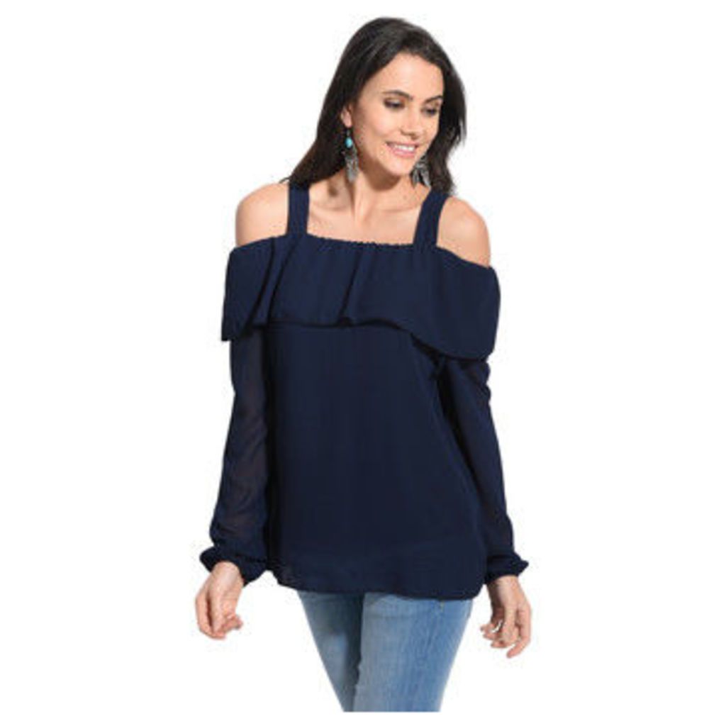 Anabelle  Off-the-shoulder tunic  women's Tunic dress in Blue