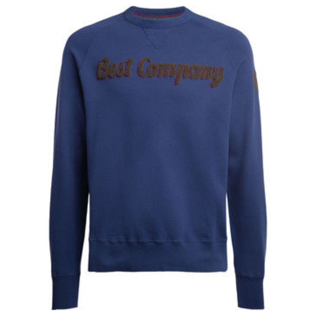 Best Company  bluette and mud cotton roundneck fleece  women's Sweatshirt in Blue
