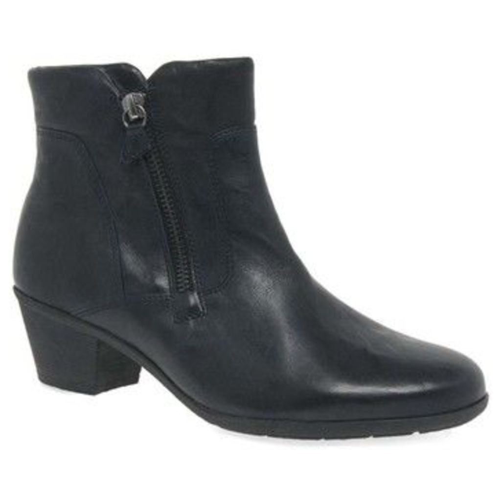 Gabor  Selina Womens Zip Classic Leather Ankle Boots  women's Low Ankle Boots in Black