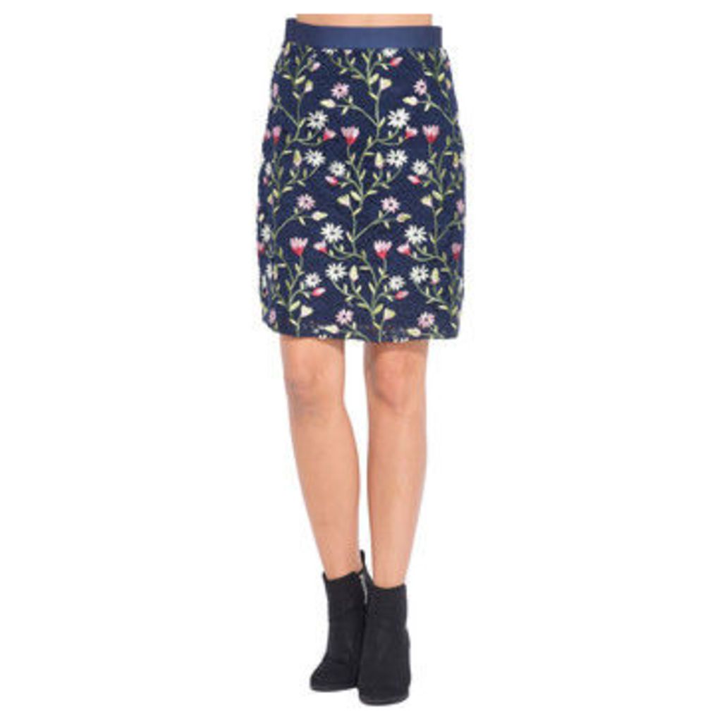 Embroidered skirt with elasticated waistband  women's Skirt in Blue